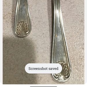 VintageSheffield WA EnglandSet of twoSilverplate Serving Spoons with Shell